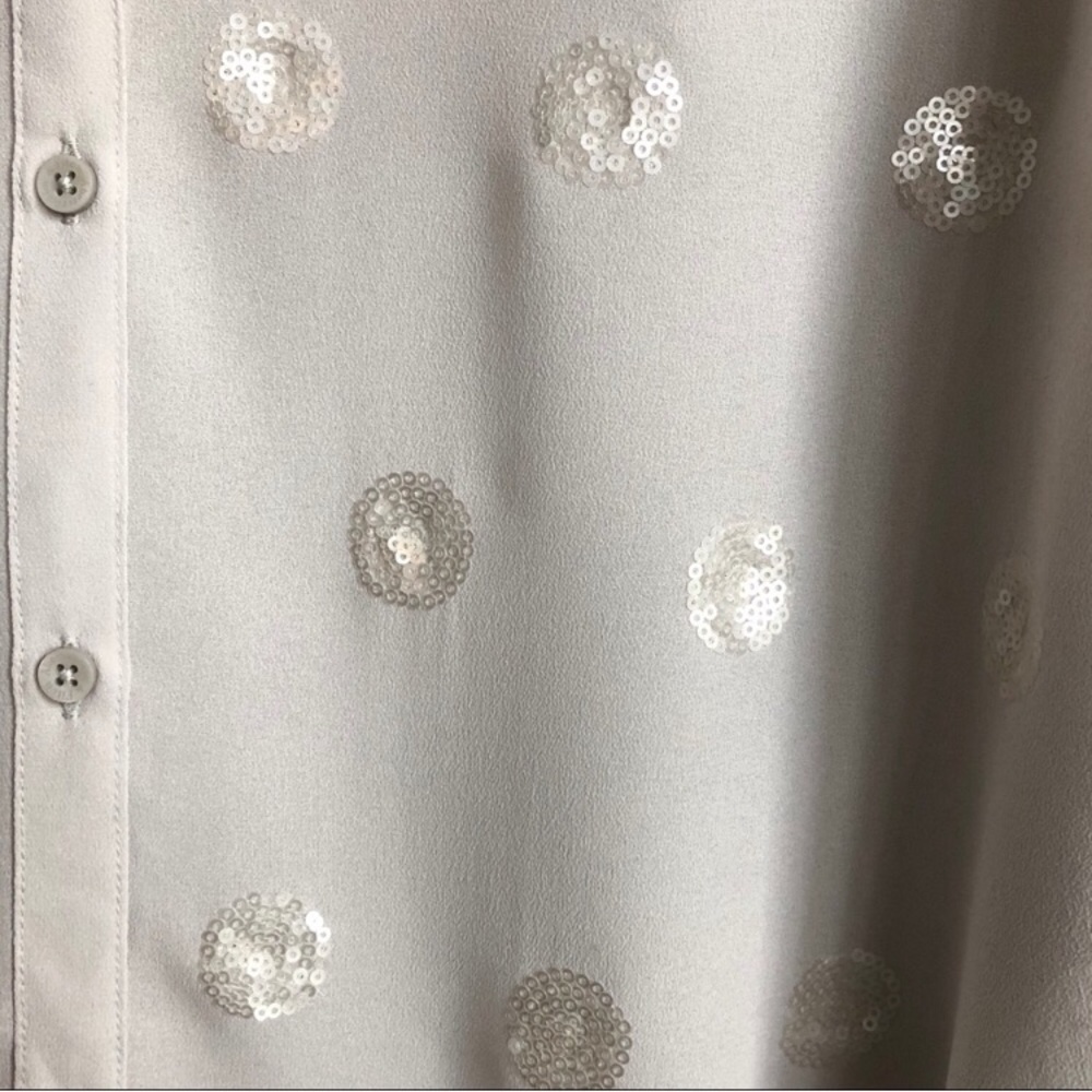 Abercrombie Grey Sequin Button Up - image 3